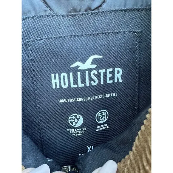 HOLLISTER Mens Black Barn Gorpcore Corduroy Collar Chore Softshell Jacket XL